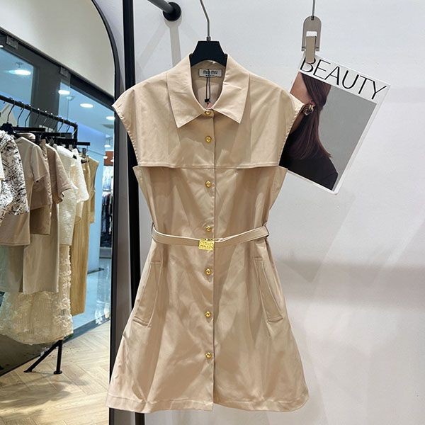 ブティック♪ MIUMIU コットンギャバジン n級品 ショートドレス myf70427